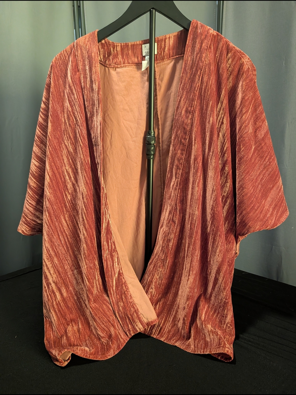 a new day Rust Open-Front Draped Cardigan Kimono Bohemian OSFM